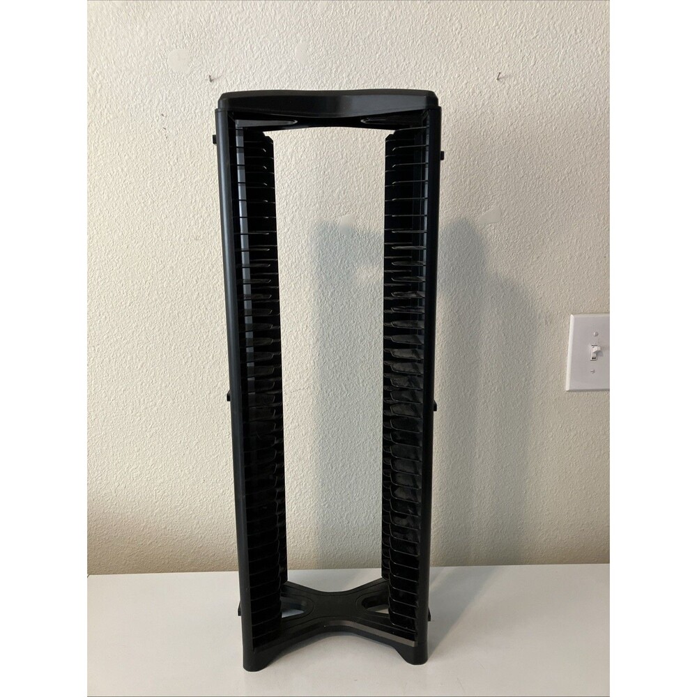 Level Up Video Game DVD Storage Tower  Organizer 36 Disc Slot Capacity Black